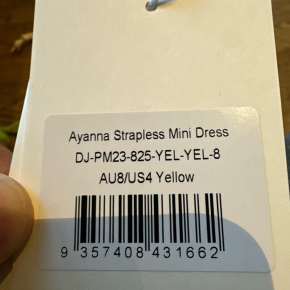 PEPPERMAYO Ayanna Strapless Mini Dress - Size: US4 Yellow - Picture 5 of 6